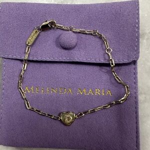 Melinda Maria Gold Chain Bracelet with Heart Charm
